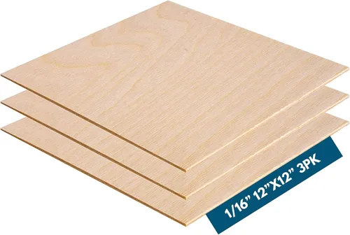 Vista 12 de Madera contrachapada de abedul báltico de 1/2 x 12 x 12 - Grado B/BB (paquete de 3) perfecto para artes y manualidades, proyectos escolares
