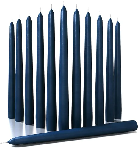Vista 40 de CANDWAX Velas cónicas de 8 pulgadas, juego de 12 velas sin goteo, color azul oscuro
