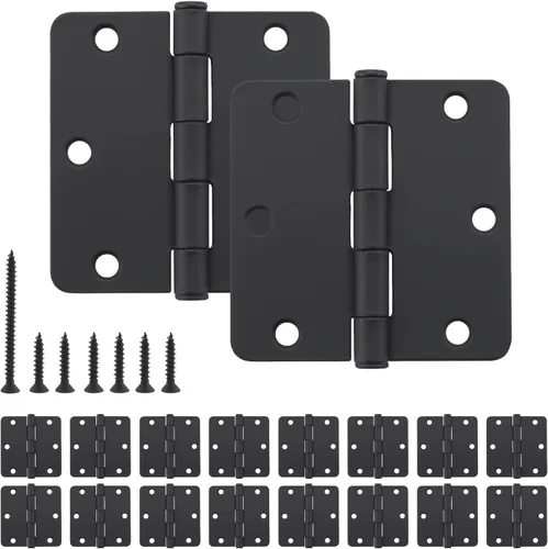 Vista 10 de Paquete de 3 bisagras negras para puerta de 3.5 pulgadas, bisagras de puerta interiores de 3 1/2 pulgadas, bisagras de puerta negras mate