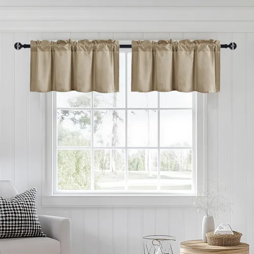 Vista 57 de JIUZHEN Cortinas de cenefa para cocina, cenefas para ventana de sala de estar/sótano, cortinas de ventana de baño, aislamiento térmico, paneles