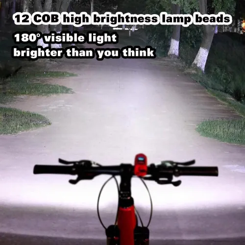 Vista 3 de Bocina de Bicicleta Eléctrica Luz de Bicicleta 2 en 1; Bocina de Bicicleta de 110 dB 5 Modos de Sonido con Batería Recargable Luz de Bicicleta