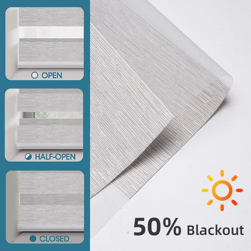 Vista 7 de SmartWings - Persianas motorizadas de cebra con control remoto, persianas de filtrado de luz inteligentes y semitransparentes para ventanas