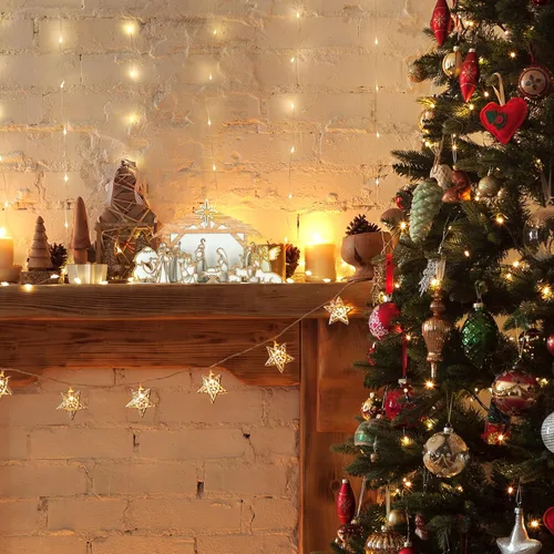 Vista 5 de Soaoo Juego de 15 piezas de pesebre para decoración de interiores de Navidad, decoración de Navidad, centro de mesa, centros de mesa de madera