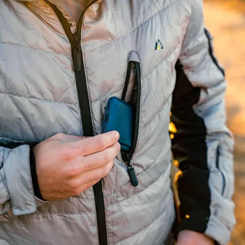 Vista 29 de Apricoat EcoDown Jacket - Chaqueta acolchada con capucha ligera y resistente al agua - Abrigo de invierno resistente al viento con aislamiento