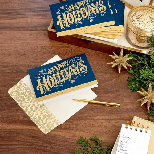 Vista 2 de Hallmark Tarjetas navideñas en caja (Cada felicidad, 16 tarjetas de Navidad y 17 sobres)