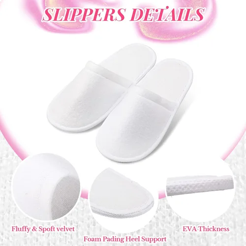 Vista 4 de Vabean 36 piezas de batas de fiesta para niñas, pantufla con los ojos vendados de seda, satén, spa, corto, kimono, bata de dormir, cubierta