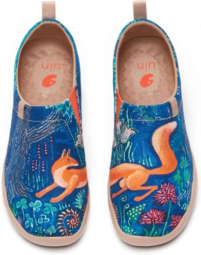 Vista 33 de UIN Mocasines casuales para mujer, de viaje, pintados, para caminar, ligeros, cómodos, de lona, tenis de moda