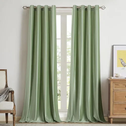 Vista 17 de BULBUL Cortinas de Ventana de Terciopelo Gris Oscuro de 96 pulgadas de Largo - 2 Paneles Sala de Estar Gris Cortinas Opacas de Ventana Cortinas