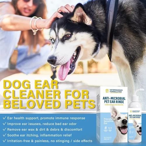 Vista 2 de Weeping Willow Oil Co Limpiador de oídos para perros, tratamiento de infección de oído de perro, solución de limpieza de oídos para perros y gatos