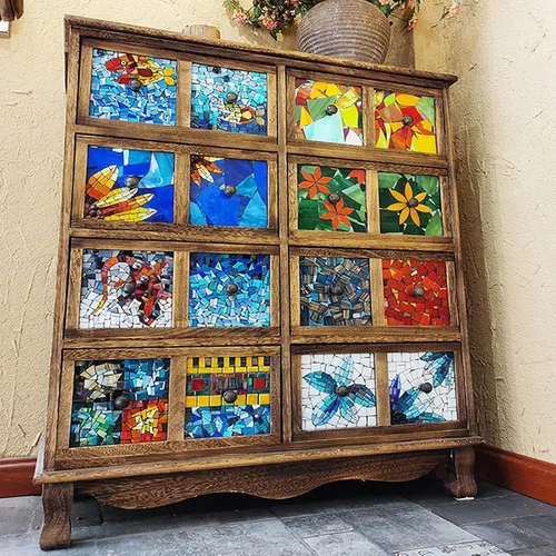Vista 7 de Nicunom Restos de vitrales irregulares de 3.3 libras, piezas de vidrio de mosaico manchado a granel para manualidades, proyectos de fabricación