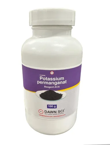 Polvo de permanganato de potasio 3.53 oz – Grado reactivo, cristales de flujo libre – KMnO4 de alta pureza para laboratorio, tratamiento de agua y
