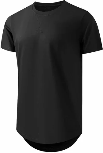 Vista 2 de JMIERR Mens 3 Pack Cotton Hipster Hip Hop Longline Crewneck T-Shirt