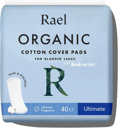 Vista 13 de Rael Revestimientos para incontinencia para mujer, funda de algodón orgánico, esencial posparto, absorción moderada, control de vejiga, núcleo de 4