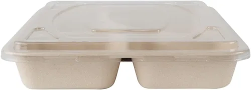 Vista 15 de Restaurantware Solo tapas: tapas pulp tek para bandejas To Go 100 tapas desechables para llevar contenedores - Hecho de fibras de caña de azúcar