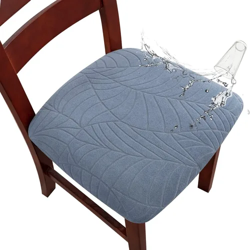 Vista 15 de Genina Fundas de asiento impermeables para sillas de comedor, fundas elásticas extraíbles y lavables, fundas de cojín para sillas de comedor