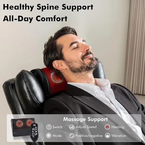 Vista 4 de Big and Tall Ergonomic Office Chair with Footrest, Heavy Duty Massage Executive Desk Chair with Lumbar Support, Adjustable Headrest, High Back Black