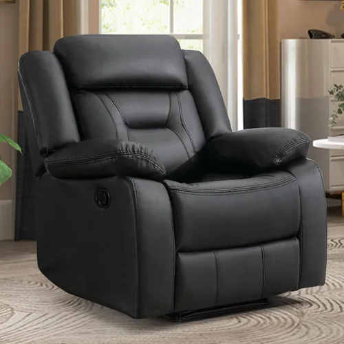 Vista 15 de EBELLO Sofá reclinable manual de piel sintética, sofá reclinable de 2 asientos con consola central, almacenamiento oculto y portavasos, sillón