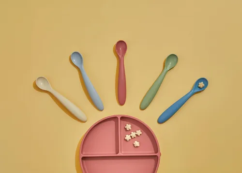 Vista 5 de dollop Placa de succión de silicona Sin BPA Apto para lavavajillas y microondas (rosa polvoriento)