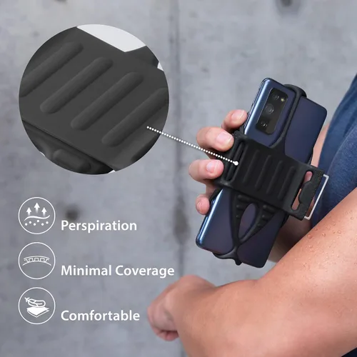 Vista 4 de BONE Run Tie 2, soporte para teléfono para correr, brazalete deportivo de silicona agradable a la piel con diseño de doble capa para disipación