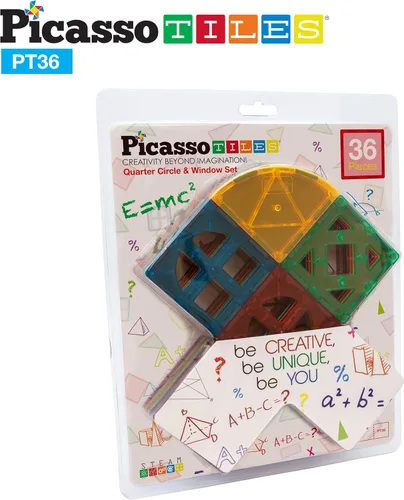 Vista 7 de PicassoTiles. Juego de bloques de construcción magnéticos de 36 piezas para cuartos y ventanas, diseño de imán.