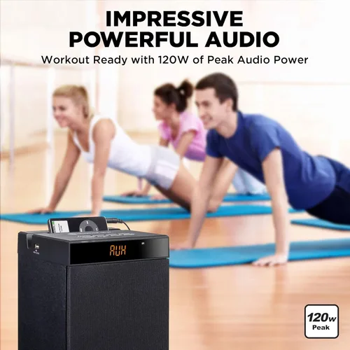 Vista 5 de GOgroove Altavoz de Torre Bluetooth con Subwoofer Integrado - Altavoz Doméstico de Pie con Graves Potentes y Controladores Duales, Potencia Máxima