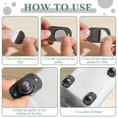 Vista 6 de Honoson 16 Piezas Ruedas Giratorias Autoadhesivas para Electrodomésticos Rodillos para Electrodomésticos Deslizadores de Electrodomésticos