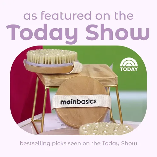 Vista 6 de MainBasics Cepillo corporal de cepillado en seco para drenaje linfático, piel seca, celulitis, circulación sanguínea con cerdas naturales