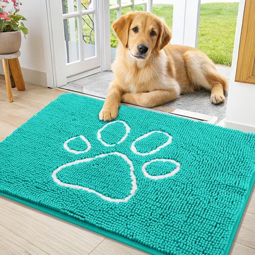 Vista 216 de Smiry Tapete para puerta de perro para patas fangosas, absorbente y Gris y negro