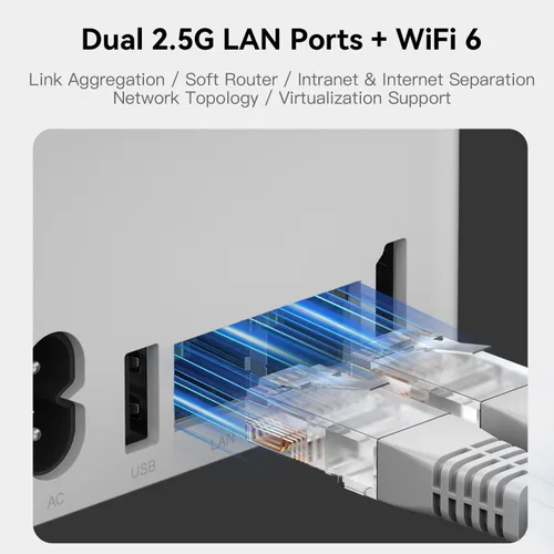 Vista 4 de Beelink Mini PC, ME Mini N95, computadoras de escritorio 12G LPDDR5/1TB PCIe SSD, 6 x ranuras SSD M.2, LAN dual 2.5G/WiFi6/BT5.2