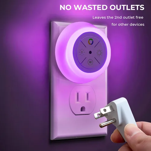 Vista 4 de Dawnrise Luces nocturnas que se enchufan a la pared, sensor de atardecer a amanecer, paquete de 2, luz nocturna LED que cambia de 12