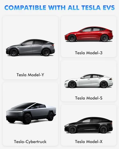 Vista 2 de Adaptador de cargador J1772 a Tesla, hasta 80 amperios 240 V CA, adaptador móvil EV para Tesla modelo 3/Y/X/S con carga rápida, compatible