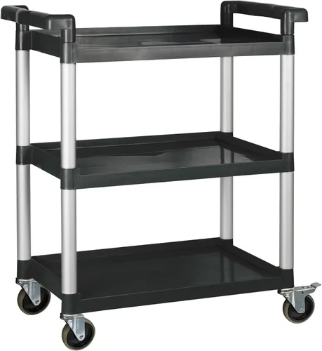 Vista 6 de Winco Carrito utilitario, 32 pulgadas de largo x 16-1/8 pulgadas de ancho x 36-3/4 pulgadas, gris
