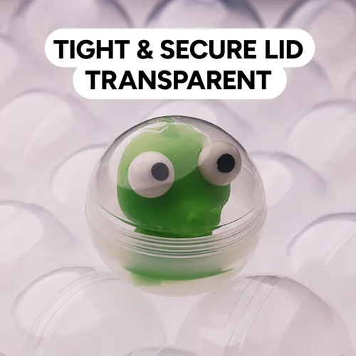 Vista 6 de Capsule Vending Machine Round 50 pcs 2 inch - Gumball Machine Capsules Bulk Clear Container - Easter Basket Stuffers Birthday Gifts Pinata Stuffers