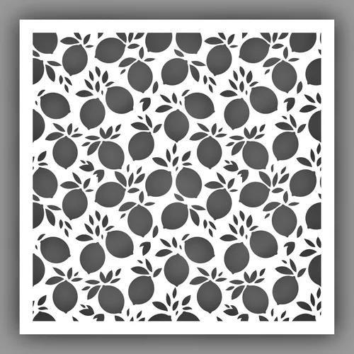 Vista 2 de Plantilla de fondo de limones y limas, elige un tamaño (9 x 9 pulgadas), plástico reutilizable cortado con láser