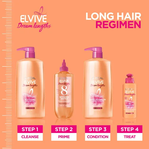 Vista 5 de L'Oreal Paris Elvive Dream Lengths - Acondicionador sin enjuague en crema sin corte de pelo, 6.8 onzas líquidas