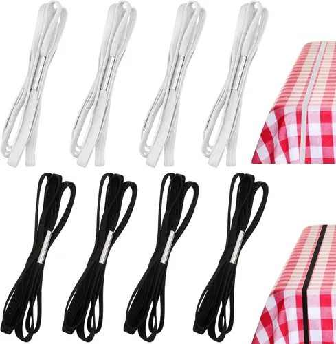 Vista 10 de Riakrum Correa elástica ajustable para mantel de mesa, cuerda elástica ajustable para sujetar la cubierta de mantel para picnic al aire libre