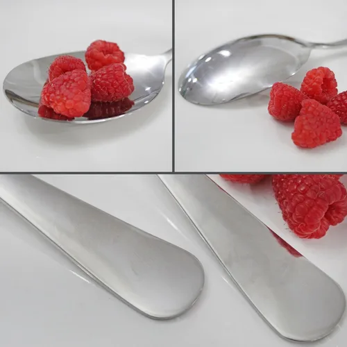 Vista 7 de Cornucopia Brands Cucharas de servir de acero inoxidable extragrandes (paquete de 2), utensilios para servir estilo buffet y banquete