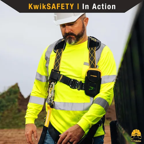 Vista 8 de KwikSafety - TORNADO DiamondBACK Full Body Harness [1 D-RING] Premium Safety Harness Fall Protection Kit ANSI OSHA
