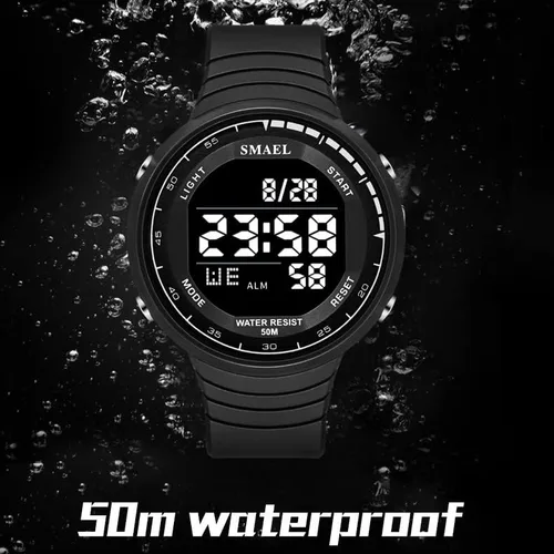 Vista 5 de SMAEL Relojes digitales de 164.0ft, impermeables, deportivos, cronómetro, reloj despertador, reloj automático, fecha 1925, reloj digital militar