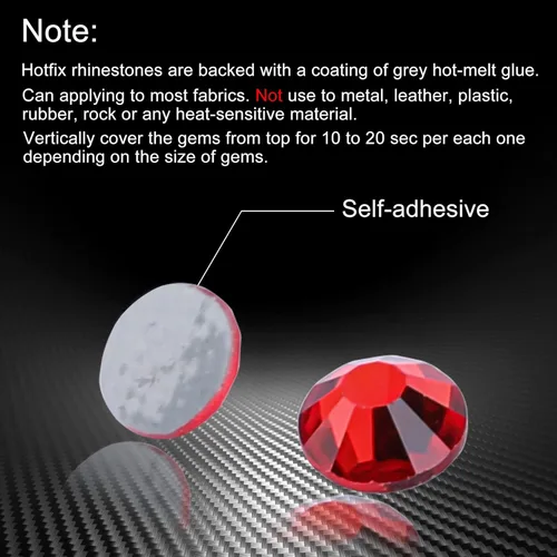 Vista 5 de Hot Fix - Diamantes de imitación de cristal con parte trasera plana, gemas de diamante de 0.189 in (20 ss, 1440 unidades, rojo)