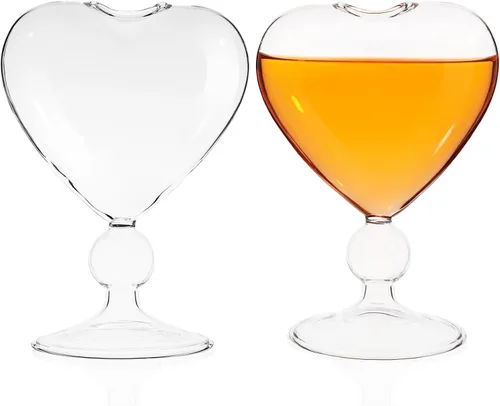 Vista 7 de Copas de Martini con forma de corazón transparente para el día de San Valentín, copas de vino creativas para KTV, hogar, bar, club, restaurante, 2
