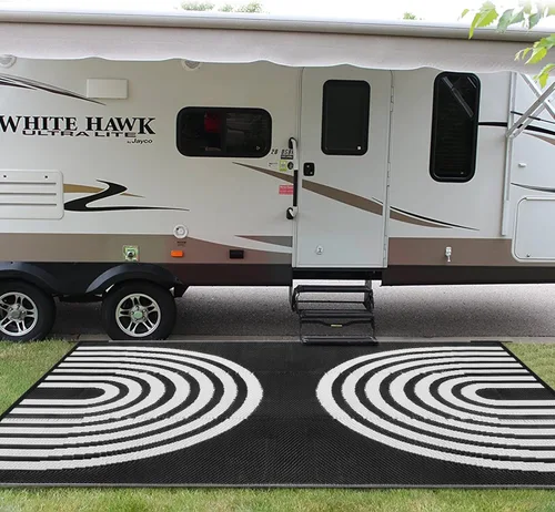 Vista 7 de Anidaroel Alfombra de área para exteriores para patio, 5 x 8 pies, impermeable, reversible, de plástico, alfombra de exterior, resistente a