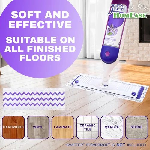 Vista 7 de Paquete de 24 almohadillas desechables de microfibra para Swiffer PowerMop, repuestos de almohadillas de trapeador multisuperficie, reemplazo