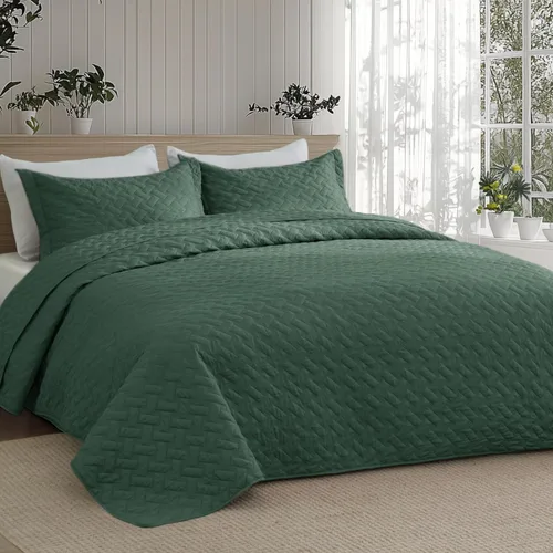 Vista 57 de Bedsure Colchas de tamaño Queen – Colchas ligeras tamaño Queen con patrón de tejido de canasta, ropa de cama suave, edredón de rosa polvorienta