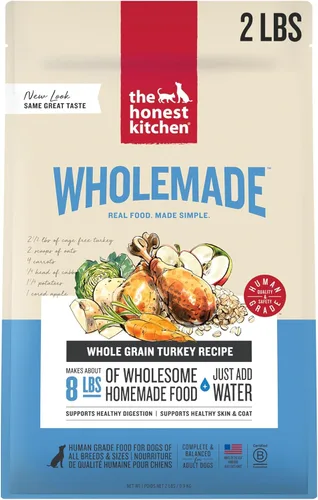 Vista 12 de The Honest Kitchen Human Grade Wholemade™ Alimento deshidratado para perros de carne de res y avena integrales, 1.5 onzas x10