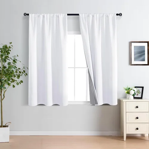 Vista 14 de XWZO Cortinas 100% opacas de 84 pulgadas de largo con alzapaños, protección de privacidad, paneles de ventana de eficiencia energética con forro