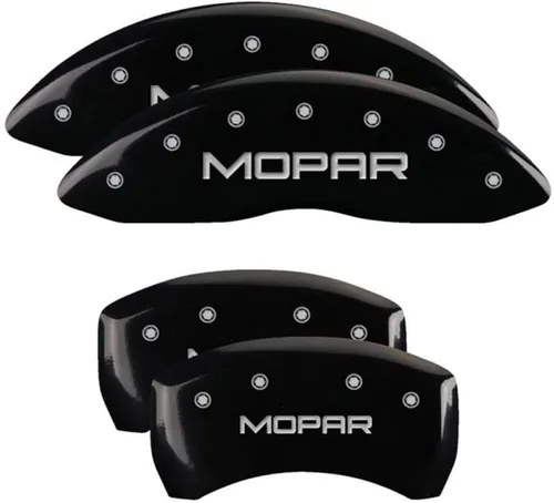 Vista 30 de MGP Caliper Covers 12162SCLBBK - Juego de 4 fundas de freno negras para Dodge Challenger 2011-2020 (pinza delantera de pistón dual) grabadas