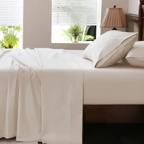 Vista 35 de Sábanas de Algodón Egipcio Tamaño Full 4 Piezas 1000 Hilos Tejido Satén Suaves Transpirables Bolsillo Profundo de 16 Pulgadas