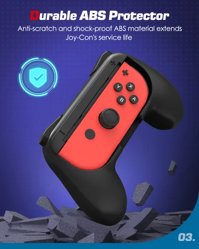 Vista 5 de MoKo Grip for Nintendo Switch OLED Model Joycon & Switch Joy-Con, 2-Pack Ergonomic Hand Grip Controller Handle Kit Compatible with Nintendo