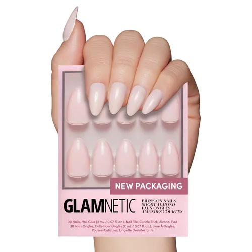 Vista 20 de Glamnetic - Wild Card Uñas postizas con acabado UV opaco, cortas, de punta de almendra, uñas pastel de calidad de salón en 12 tamaños - Kit de 24